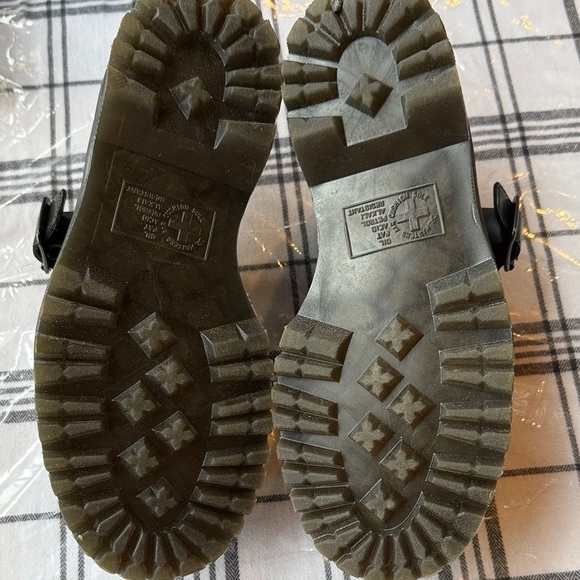 Dr. Martens Black Platform Shoes with Yellow Stitching - Picture 4 of 4